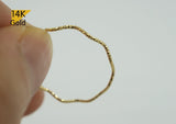 14K Gold Thin Wave Stacking Ring, Thin Ring, Solid Gold Ring, Ripple Ring - TGR201