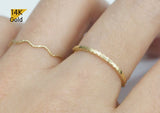 14K Solid Gold Ring, Geometric Ring - TGR102