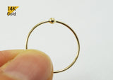 14K Gold Small Ball Ring, Thin Ring, Solid Gold Ring, Small Ball Ring, Ball Ring - TGR208