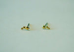 10K Gold Tiny 3 Star Stud Earrings, Solid Gold, 10K Real Gold - TGE050