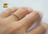 14K Solid Gold Ring, Geometric Ring - TGR101