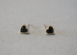 14K Solid Gold Tiny Heart Cubic Zirconia Stud Earrings, 4mm, 5mm Real Gold - TGE106-4