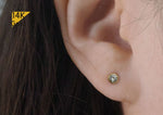 14K Solid Gold Tiny CZ 3.5 mm Barbell Piercing, 20G, 5.5mm Post, Tragus Piercing, Helix Cartilage Piercing - TGP4009