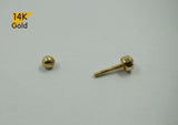 14K Solid Gold Tiny CZ 3.5 mm Barbell Piercing, 20G, 5.5mm Post, Tragus Piercing, Helix Cartilage Piercing - TGP4009