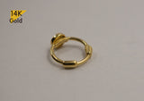 14K Solid Gold Tiny CZ Circle Hoop Helix Tragus Cartilage Ear Piercing Earring - TGP4007