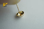 14K Solid Gold Stud Earrings, Hollow Half Sphere Earrings, Hollow Sphere Ball Studs - TGE41006