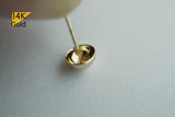 14K Solid Gold Stud Earrings, Hollow Half Sphere Earrings, Hollow Sphere Ball Studs - TGE41006