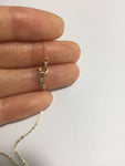 14K Solid Gold Necklace, Thin Chain, Tiny Thin Pendant, 14K Yellow Gold Chain Necklace, Solid Gold Pendant Chain - TGN001