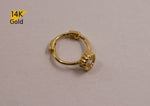 14K Solid Gold Tiny CZ Circle Hoop Helix Tragus Cartilage Ear Piercing Earring - TGP4007