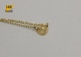 14K Solid Gold Necklace Tiny Heart Pendant Yellow Gold Chain - TGN101