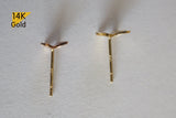 14K Solid Gold Stud Earrings, Butterfly Yellow Gold Rose Gold Studs - TGE41005