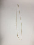 14K Solid Gold Necklace, Thin Chain, Tiny Thin Pendant, 14K Yellow Gold Chain Necklace, Solid Gold Pendant Chain - TGN001