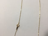 14K Solid Gold Necklace, Thin Chain, Tiny Thin Pendant, 14K Yellow Gold Chain Necklace, Solid Gold Pendant Chain - TGN001