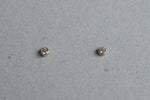 14K Solid Gold Stud Earrings Tiny Yellow Gold White CZ Earrings, Real Gold - TGE42010