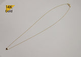 14K Solid Gold Necklace Tiny Heart Pendant Yellow Gold Chain - TGN101