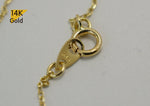 14K Solid Gold Necklace Tiny Heart Pendant Yellow Gold Chain - TGN101