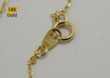 14K Solid Gold Necklace Tiny Heart Pendant Yellow Gold Chain - TGN101