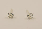 925 Sterling Silver, Mini CZ Studs Flower, Snow Flake Earrings - TSE004