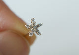 10K Solid Gold Tiny CZ Stud Earrings - TGE133