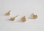 14K Solid Gold Tiny Fish Stud Earrings, Tiny Stud Yellow Gold Earrings, Real Gold - TGE40008