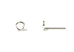 925 Sterling Silver, Line Circle Stud Earrings - TSE006