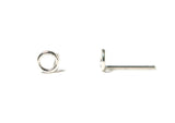 925 Sterling Silver, Line Circle Stud Earrings - TSE006