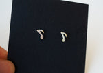 10K Solid Gold CZ Note Stud Earrings - TGE132