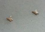 10K Solid Gold Tiny Butterfly Stud Earrings Real Gold - TGE086