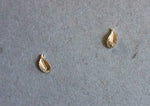 10K Gold tiny Leaf Earrings,Solid Gold - TGE044