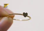 14K Gold Ring, Twist Ring, Heart ring, Solid Gold, Thin Ring, Bridesmaid Ring Jewelry - TGR002