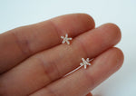 10K Solid Gold Tiny CZ Stud Earrings - TGE133