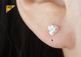 14K Solid Gold Heart CZ 3,4,5mm Piercing 21G, 6mm Post - TGP5003