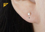 14K Solid Gold Star CZ 3,4,5mm Piercing 20G, 6mm Post - TGP5002