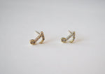 10K Solid Gold CZ Note Stud Earrings - TGE132