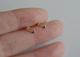 10K Solid Gold Tiny Safety Pin Stud Earrings Real Gold - TGE075