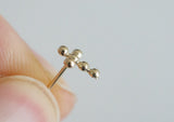 10K Solid Gold Tiny Cross Stud Earrings - TGE121