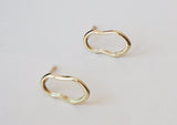 10K Solid Gold Contemporary Stud Earrings - TGE113