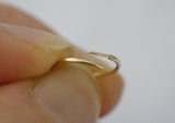 14K Solid Gold Tiny Hoop Cartilage Earring Gold Helix Hoop Ring, Piercing, 8, 12, 16, 20 mm - TGE4201