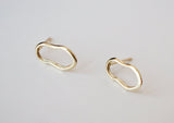 10K Solid Gold Contemporary Stud Earrings - TGE113