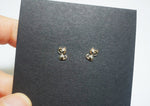 10K Solid Gold Tiny Cat With Black Eye Stud Earrings - TGE122