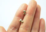 10K Solid Gold Tiny Cat With Black Eye Stud Earrings - TGE122