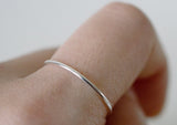 925 Sterling Silver Thin Ring, Silver Stackable - TSR102