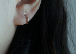 10K Solid Gold Round Small Hoop Earrings 10k 14K Rose Yellow Real Gold - TGE111