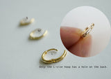 10K Solid Gold Round Small Hoop Earrings 10k 14K Rose Yellow Real Gold - TGE111