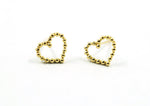 10K Solid Gold Tiny Lovely Heart Stud Earrings - TGE125