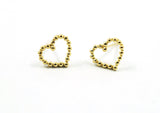 10K Solid Gold Tiny Lovely Heart Stud Earrings - TGE125