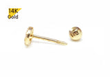 SINGLE Earring 14K Solid Gold Tiny CZ Alphabet A to Z Piercing, 21G, 6mm Post - TGP6002