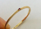 14K Solid Gold Ring, Tiny CZ Wedding Ring, Promise Ring - TGR209