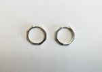 925 Sterling Silver Earrings, Hexagon hoop earring, 12mm(inside diameter) 14.5mm(outside diameter) - TSE014