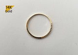 14K Solid Gold Ring, Tiny CZ and Ball Ring - TGR205